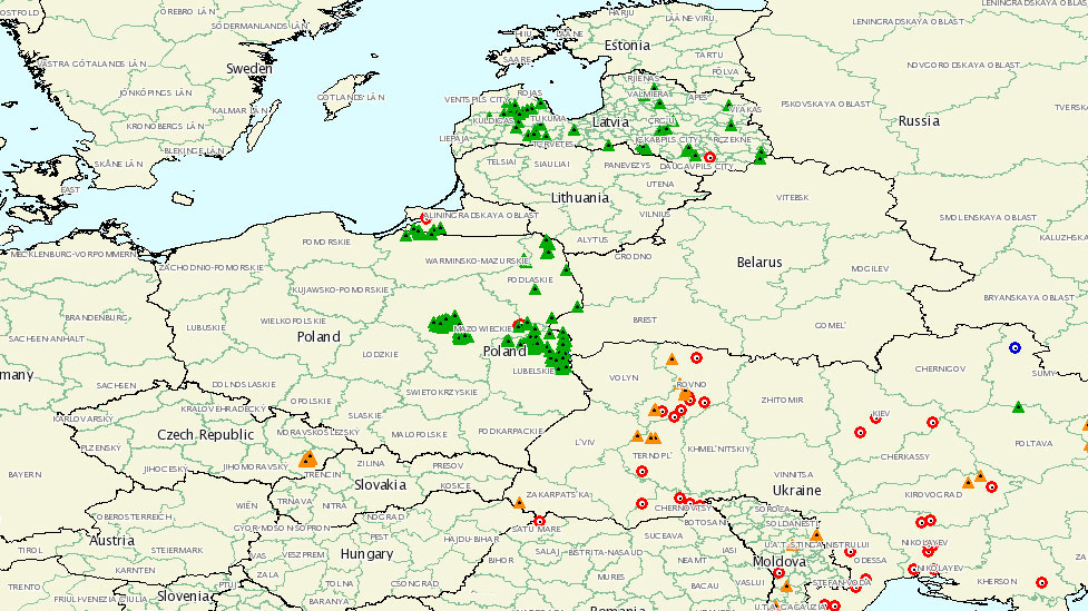 Eclosions de peste porcine africaine en Europe en 2018. Source : OIE, actualis&eacute; le 26/01/2018
