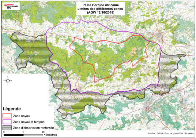 Limites des diff&eacute;rentes zones
