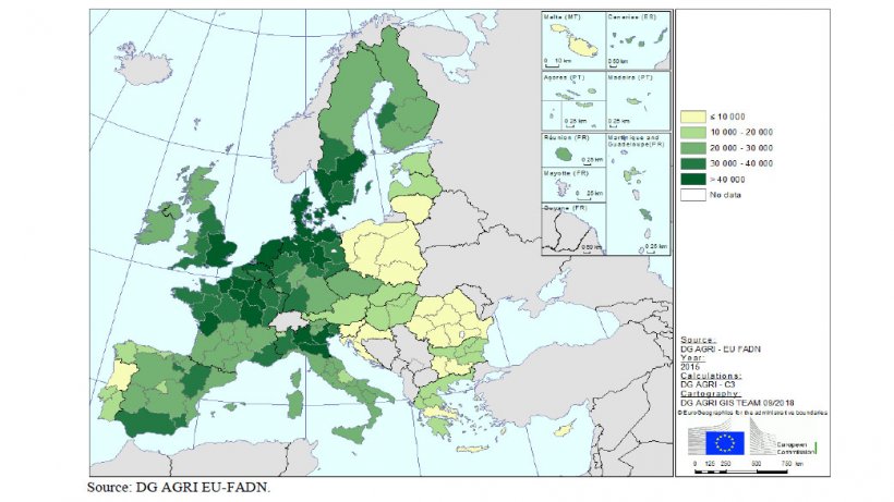 VANE par UTA (EUR/UTA) par&nbsp;r&eacute;gion RICA en 2015.
