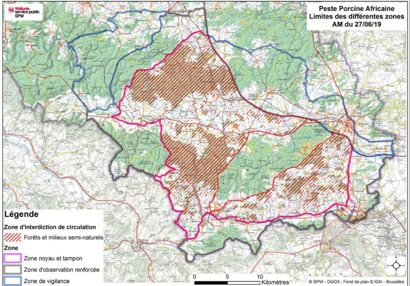 Carte de limite des zones de circulation au 1er juillet 2019.