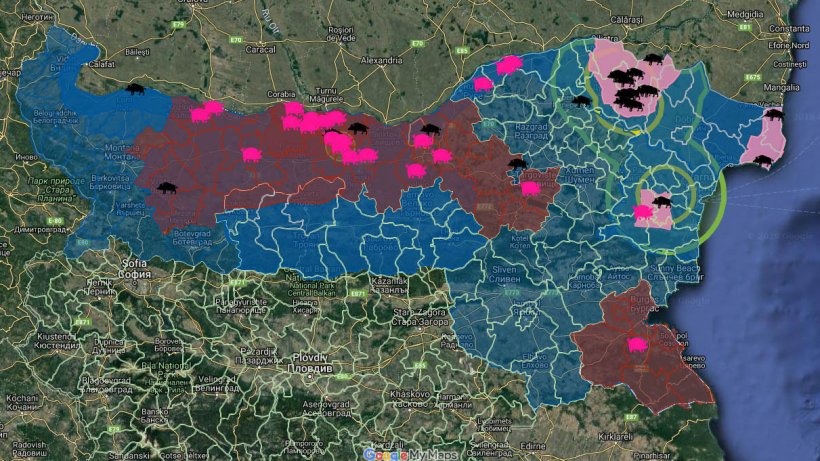 Total de foyers de PPA en Bulgarie
