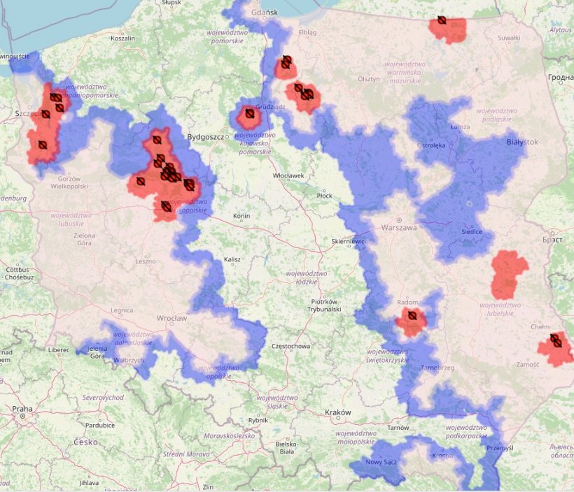 Ogniska ASF od stycznia do września 2024r.  (źródło: Główny Inspektorat Weterynarii)